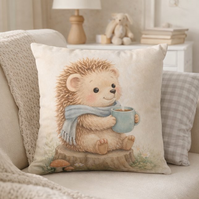 Almofada Lindo ouriço-cacheiro da floresta com caneca Quart (Criador carregado)