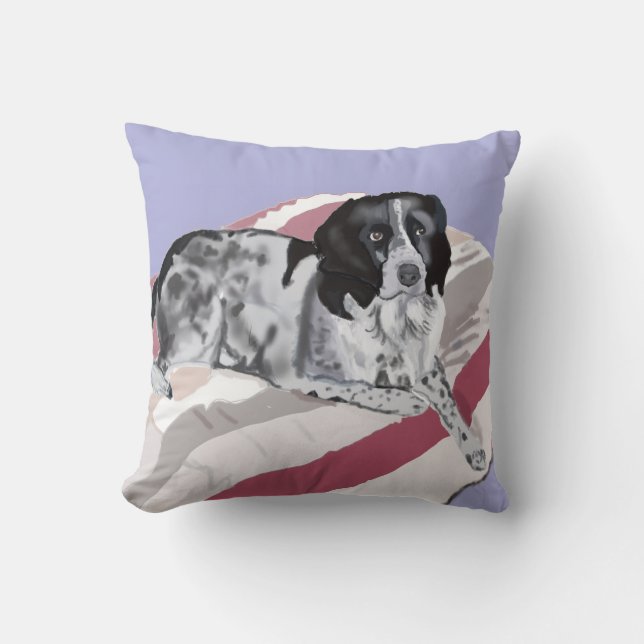 Almofada Lindo Springer Spaniel Preto e Branco (Frente)