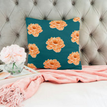Lindo travesseiro de flores vibrantes em tons de t