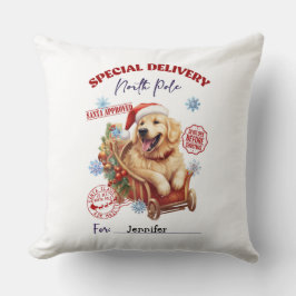 Almofada Lindo Travesseiro de Natal do Golden Retriever