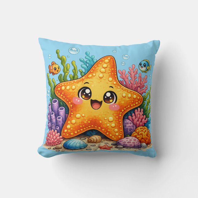 Almofada Lindo Travesseiro Estrela-do-Mar Kawaii (Frente)