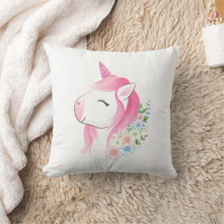 Almofada Lindo Unicórnio Bebê Aquarela Custom Na