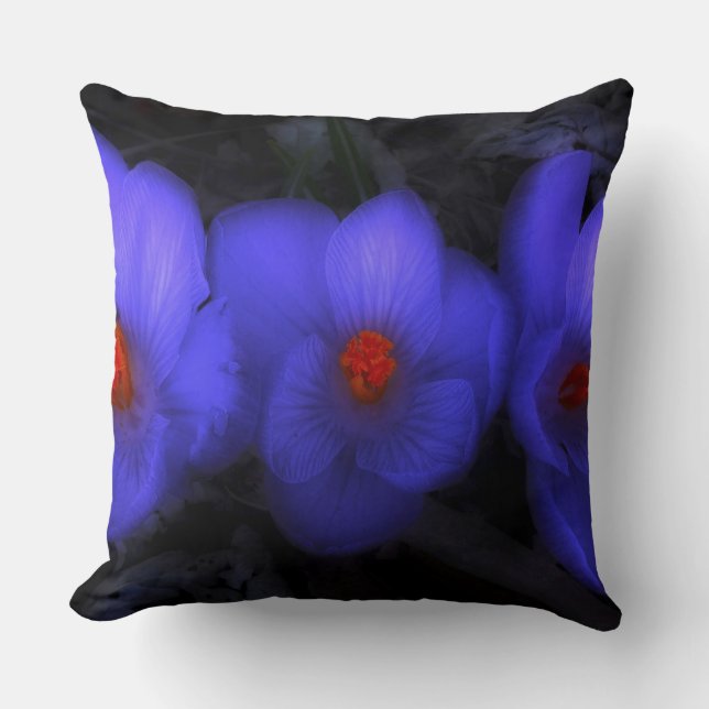 Almofada Lindos Blooms de Crocus Roxo (Frente)
