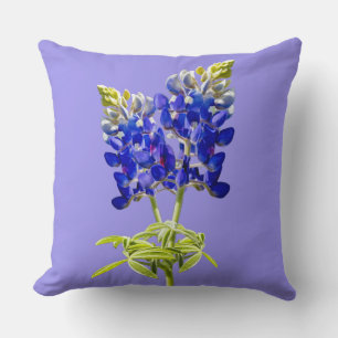 Almofada Lindos Bluebonnets do Texas na Lavanda, Travesseir