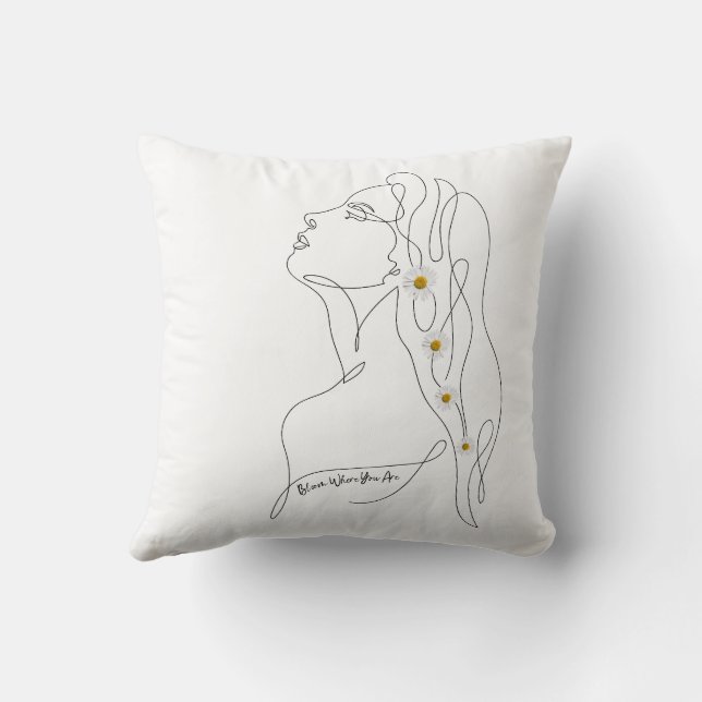 Almofada Line Art of Woman Bloom where you are (Verso)