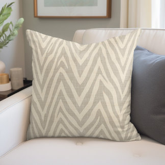 Almofada Linen Beige e Taupe Zebra Print
