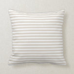 Almofada Linen Beige e White Stripes Náuticas<br><div class="desc">Padrão de faixa horizontal náutica de pré-disquete bonito. Clique em Personalizar para adicionar texto e imagens para criar a sua única design!</div>