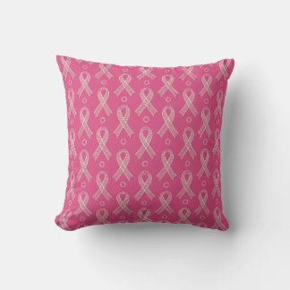 Almofada Linha de Arte da Fita Rosa de Apoio ao Câncer de M