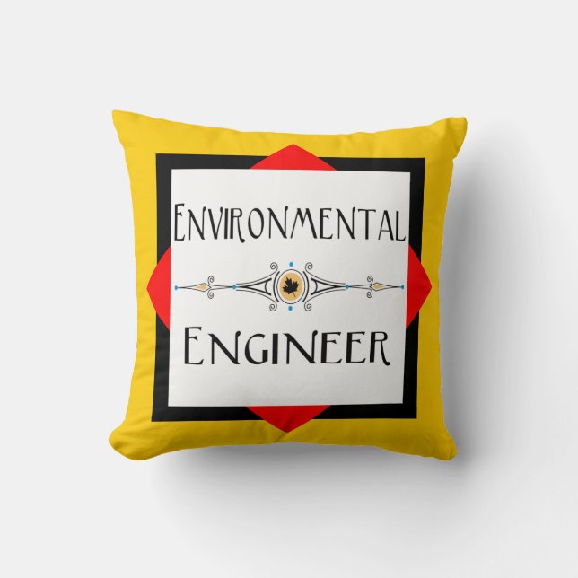 Almofada Linha Decorativa do Engenheiro Ambiental (Frente)