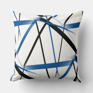 Almofada Linha Moderna Geometria Fria Branco Preto Azul