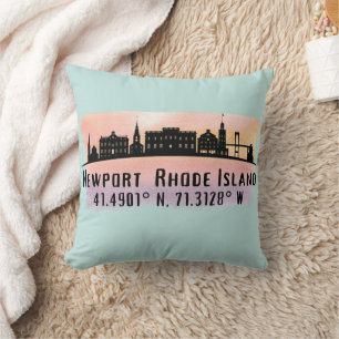 Almofada Linha Skyline de Cidade RI do Newport
