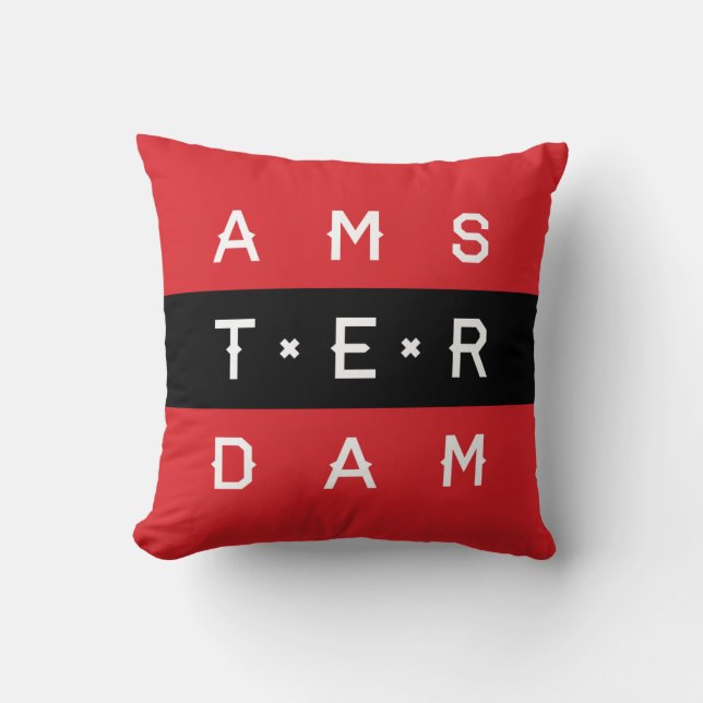 Almofada Linha travesseiro tipográfico de Amsterdão 3 (Frente)