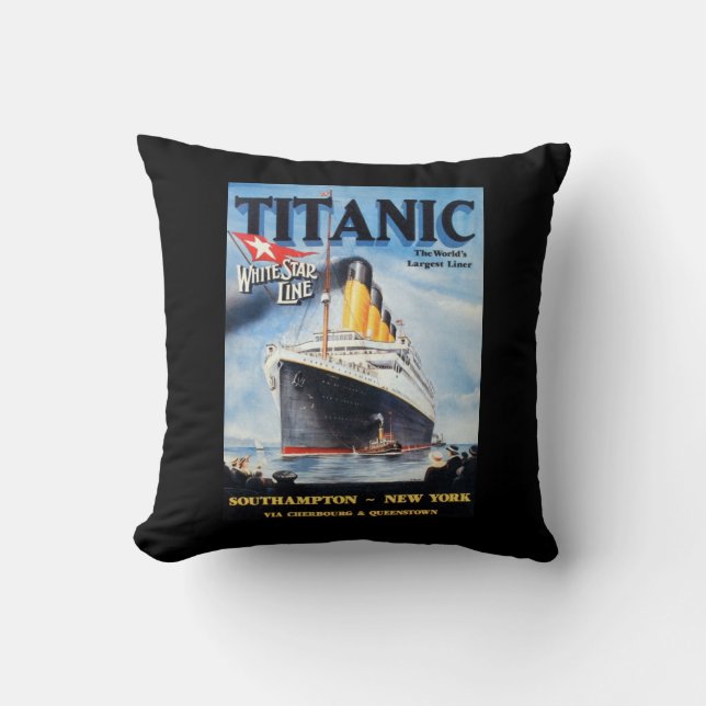 Almofada Linha White Star Titanic - Maior Liner do Mundo (Frente)