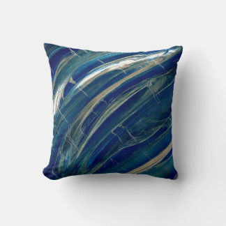 Almofada Linhas Abstrato de Onda Azul