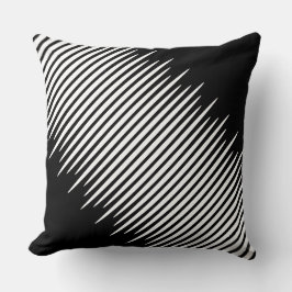 Almofada Linhas de Diagonal Brancas Pretas e Impar
