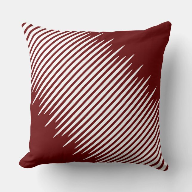 Almofada Linhas de Diagonal Brancas sem Equilíbrio Vermelha (Frente)