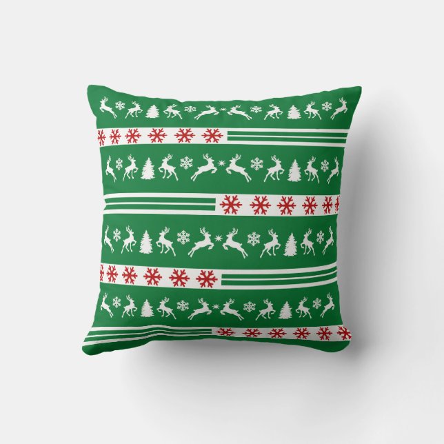 Almofada Linhas de Flocos de Neve para Reinadores Elegantes (Verso)