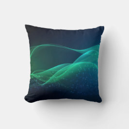 Almofada Linhas de ondas verdes com pontos