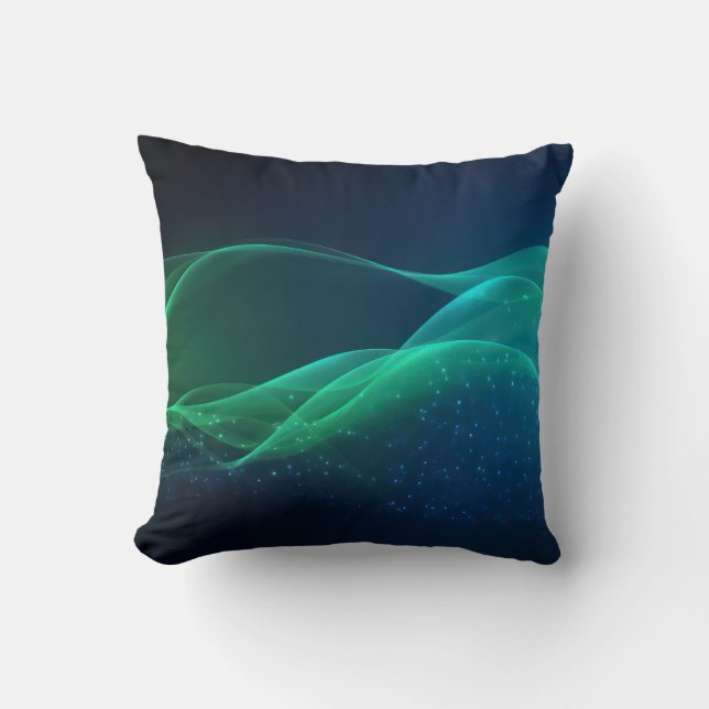 Almofada Linhas de ondas verdes com pontos (Frente)