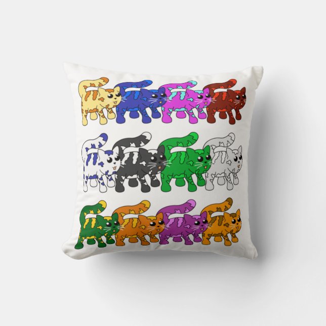 Almofada Linhas de Padrão de Gato de Gatinho Gatinho do Xma (Frente)