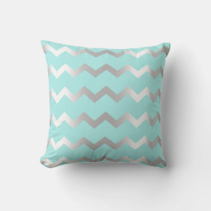 Almofada Linhas de Tiffany Metall do Aqua das cinzas de