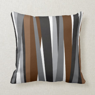 Almofada Linhas design preto do teste padrão de Brown