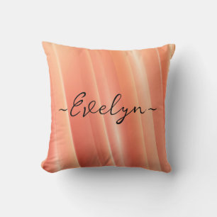 Almofada Linhas dinâmicas de gradiente laranja Nome Elegant
