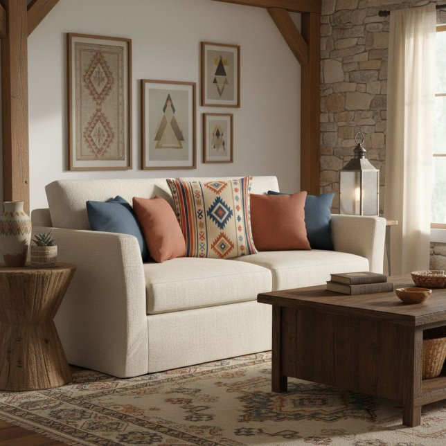 Almofada Linhas geométricas modernas simples e elegantes   (Criador carregado)