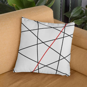 Almofada Linhas negras e vermelhas