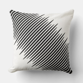 Almofada Linhas Negras sem par, Centralizadas em Branco