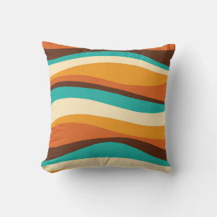 Almofada Linhas onduladas retrorreflectoras Teal, Laranja,