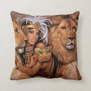 Almofada Lion Deusa Travesseiro Egípcio Princesa