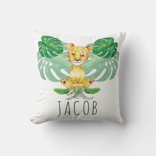 Almofada Lion Illustration Safari moderna Personalizada (Frente)