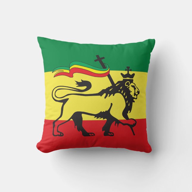 Almofada Lion of Judah - Haile Selassie Rastafari Pillow - (Frente)