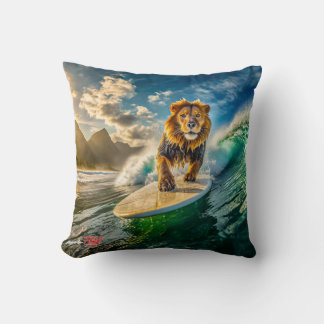 Almofada Lion Surfing Design por Rich AMeN Gill