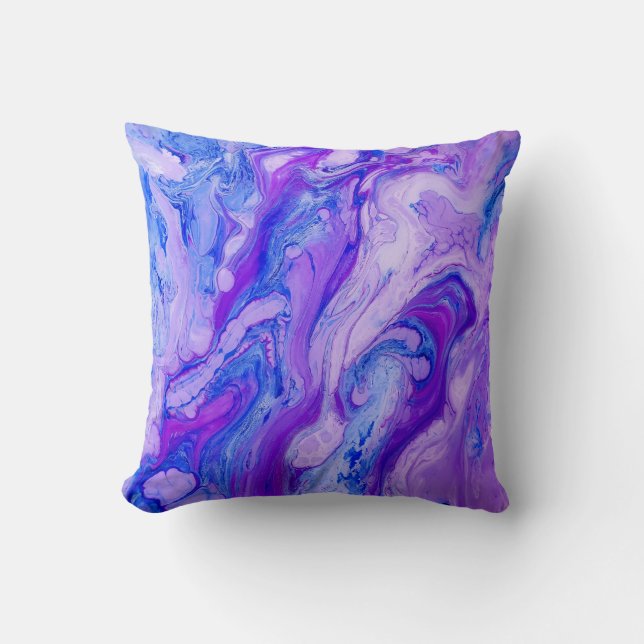 Almofada líquido psicodélico roxo (Frente)