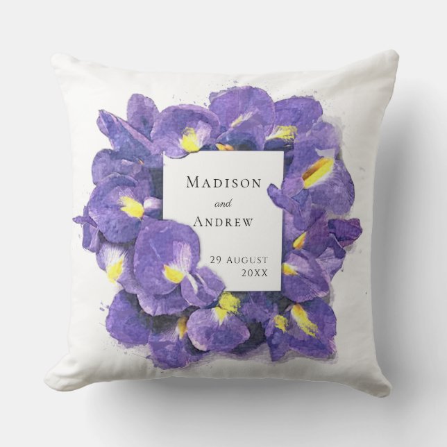 Almofada Lírio Rocho Roxo Deslumbrante Agradecimento Floral (Frente)