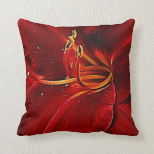 Almofada Lírio vermelho no preto