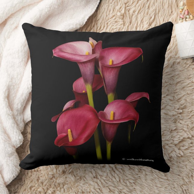 Almofada Lírios de Calla Roxo Elegante (Cobertor)