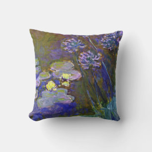 Almofada Lírios Monet Water e Agapanthus