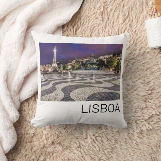 Almofada Lisboa Portugal Rossio Square Holiday Souvenir (Cobertor)