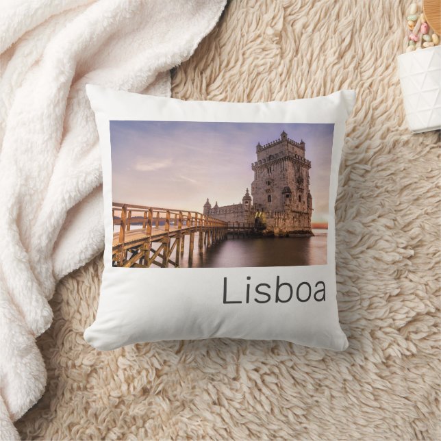 Almofada Lisboa Portugal Torre de Belém — Feriado Sunset (Cobertor)