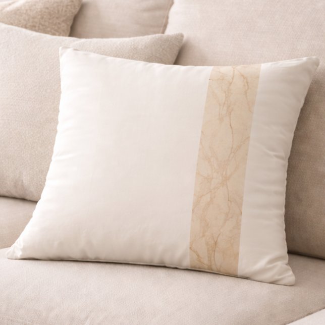 Almofada Listra de Mármore Silenciosa (Soft marble meets ivory space for calm rooms with structure)
