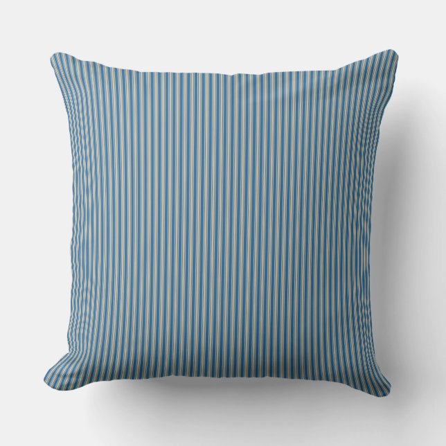 Almofada Listra de Ticking Azul (Frente)