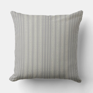 Almofada Listra de Ticking Criativa – Cinza Lavado