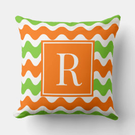 Almofada Listra Groovy Ric Rac - Laranja & Lima Horizontal