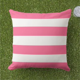 Almofada Listra Horizontal Ampla Rosa Branca Ousada