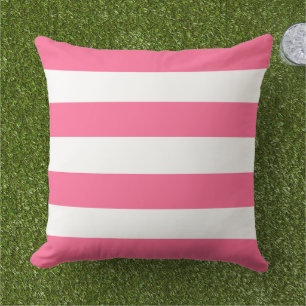 Almofada Listra Horizontal Ampla Rosa Branca Ousada