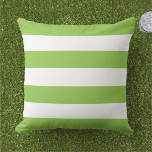 Almofada Listra Horizontal Ousada Verde Lima Branco