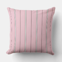 Almofada Listra Vertical Rosa Suave Padrão Minimalista